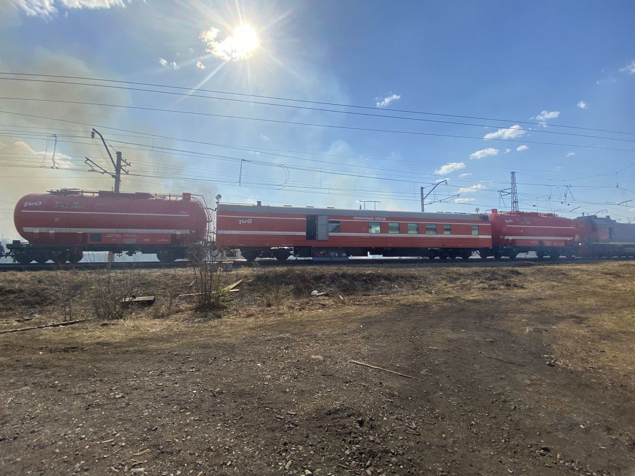При тушении пожара в Сосьве был задействован пожарный поезд